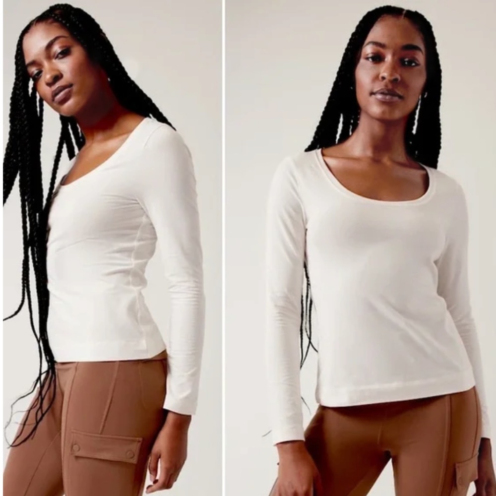 NWT Athleta Outbound Scoop Top Cream White